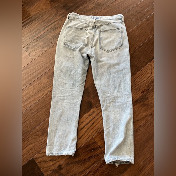 Agolde Riley High Rise Straight Leg Crop Denim Jeans - Picture 6 of 14